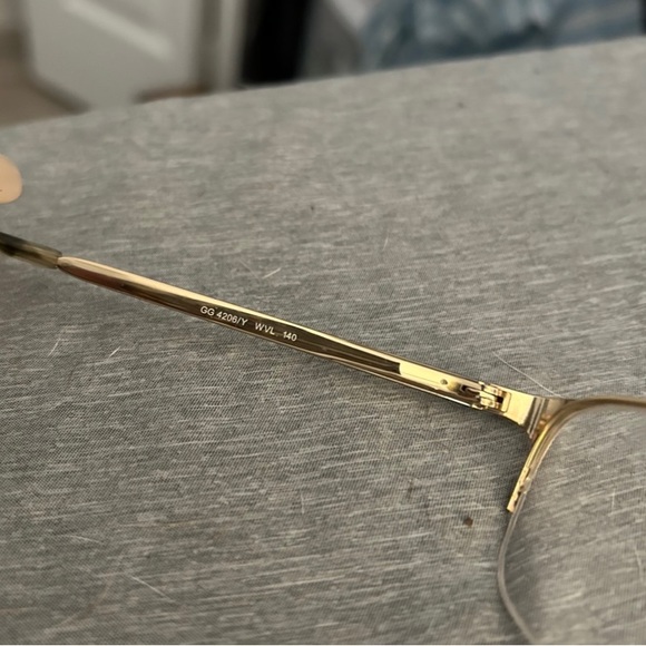 Gucci Vintage Rare Prescription Eyeglasses Readers Gold Cream & Tortoise Shell - Picture 7 of 9